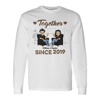 Together Since Personalized Long Sleeve Shirt - Gift for Couples - Thegiftio UK