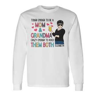 Tough Enough To Be A Mom Custom Long Sleeve Shirt - Gift for Mom - Thegiftio UK