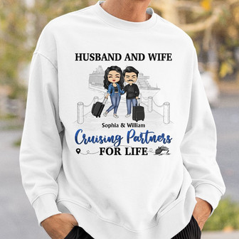 Traveling Couple Personalized Sweatshirt - Gift for Couples - Thegiftio UK