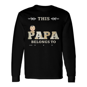 Vintage Map Title This Papa Belong To Custom Long Sleeve Shirt - Gift - Thegiftio UK