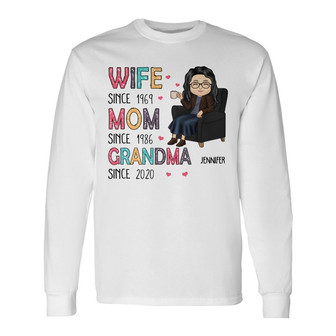 Wife Mom Grandma Chibi Custom Long Sleeve Shirt - Gift for Mother - Thegiftio UK