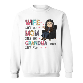 Wife Mom Grandma Chibi Custom Sweatshirt - Gift for Mother - Thegiftio UK