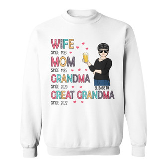 Wife Mom Grandma Great Grandma Custom Sweatshirt - Gift for Mom - Thegiftio UK