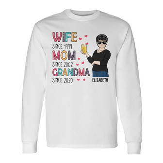 Wife Mom Grandma Personalized Long Sleeve Shirt - Gift for Mother - Thegiftio UK