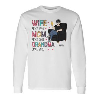 Wife Mom Grandma Personalized Long Sleeve Shirt - Gift for Mother - Thegiftio UK