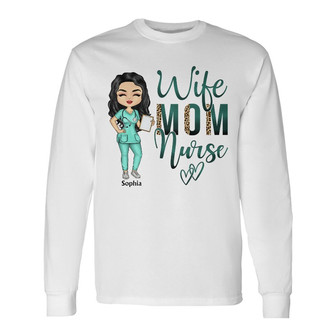 Wife Mom Nurse Personalized Long Sleeve Shirt - Gift for Mothers - Thegiftio UK