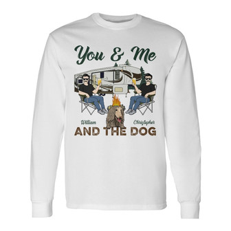 You & Me And The Dogs Custom Long Sleeve Shirt - Gift for Couples - Thegiftio UK