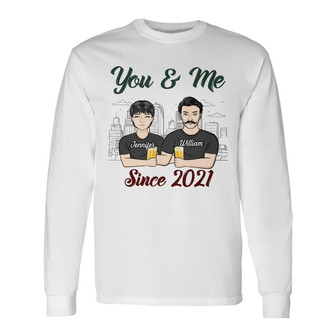 You And Me Personalized Long Sleeve Shirt - Gift for Couples - Thegiftio UK