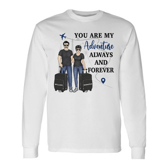You Are My Adventure Personalized Long Sleeve Shirt - Gift for Couple - Thegiftio UK
