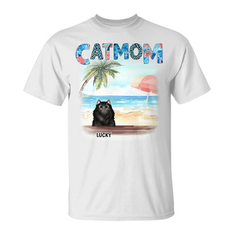 Cat Mom Summer Pattern Custom T-Shirt - Gift for Cat Lovers - Thegiftio UK