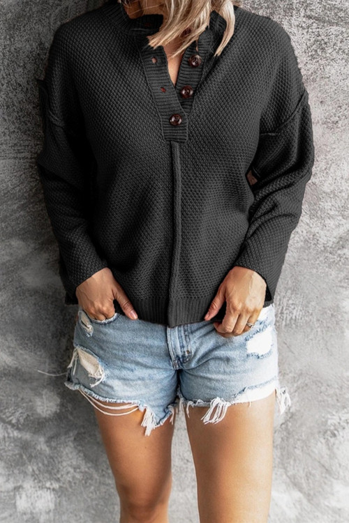 Autumn New Solid Color Stretch Buttons Stylish Casual Knits - Vougese