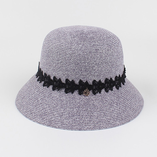 One Pc Summer Fashion 6 Colors Lace Design Weave Casual Foldable Seaside Beach Adjustable Buchet Straw Hat 56-58Cm - Vougese