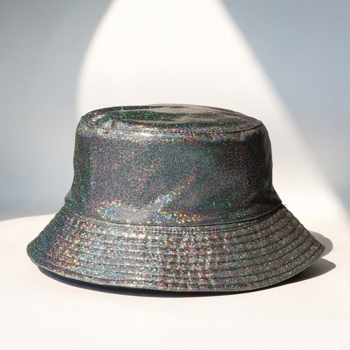 One Pc Summer New Fashion Laser Shining 5 Colors Double Sided Sun Protection Outdoor Bucket Hat 56-58Cm - Vougese