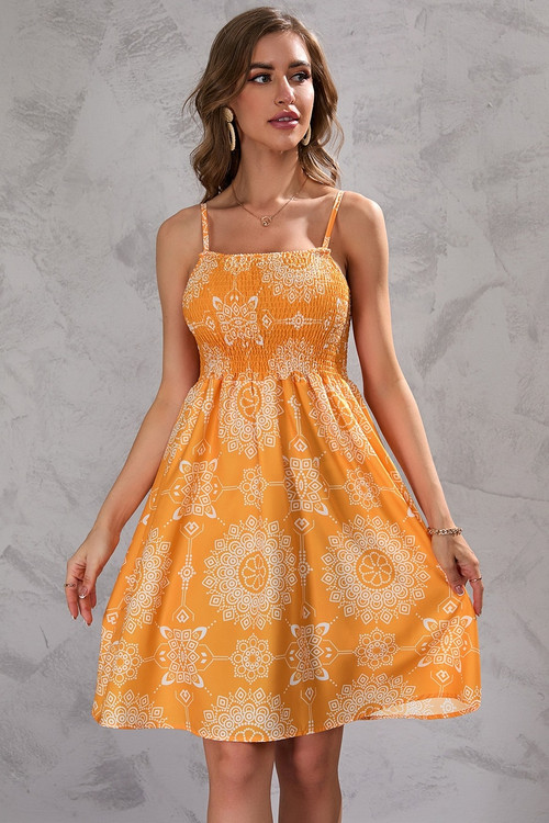 Summer New Plus Size Inelastic Batch Printing Sling Backless Casual Mini Dress - Vougese