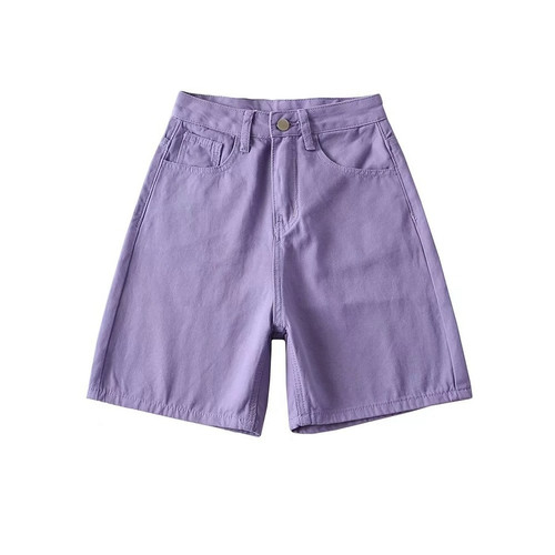 Xs-L Summer New Style 3 Colors Solid Color Inelastic Button Pockets Zip-Up Fashion Denim Shorts - Vougese