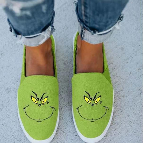 New Casual Three Colors Stylish Printing Flats - Vougese