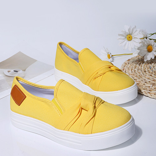 New Four Colors Canvas Fabric Low-Upper Stylish Casual Simple Flats - Vougese