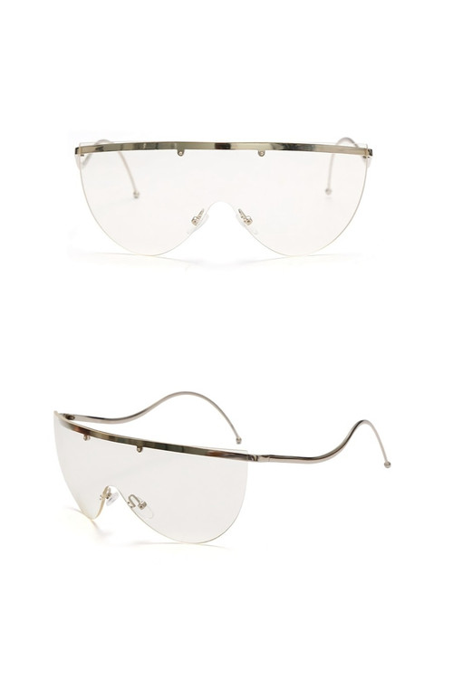 One Pc New Stylish Five Colors Metal Glasses Legs Frameless Polarized Uv Protection Sunglasses - Vougese