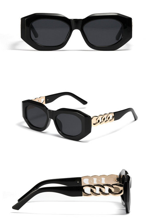 One Pc New Stylish Five Colors Square Shape Plastic Frame Metal Connected Glasses Legs Polarized Uv Protection Sunglasses - Vougese