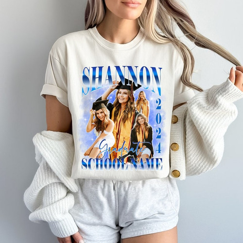 Grad Bootleg Shirt - Custom 90s Unisex T-shirt Graduation Gift - Vintagebootlegshirts