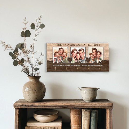 custom caricature family key holder for wall, entryway organizer with multiple hooks, unique gift for families | Familywalldecor