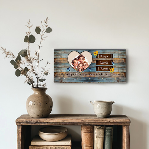 Heartwarming family caricature key holder for entryway decor, wall key hanger that keeps keys organized and within reach | Familywalldecor