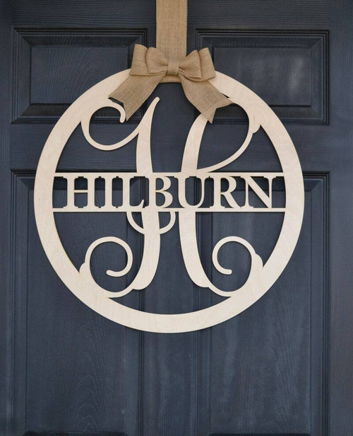 Personalized Last Name Wooden Monogram Sign - Family Initial Art | Family Wall Decor