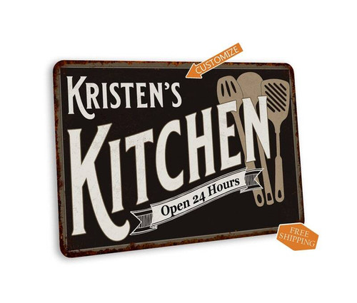 Cooking lover metal sign, personalized grandma kitchen wall art with custom names, gift for housewarming, kitchen decor | Family Wall Decor
