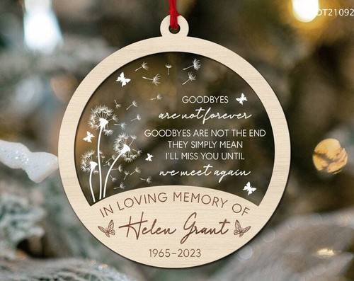 Memorial Christmas ornament for Dad, customizable keepsake with name and dates, a thoughtful remembrance for holiday tree. | Familywalldecor