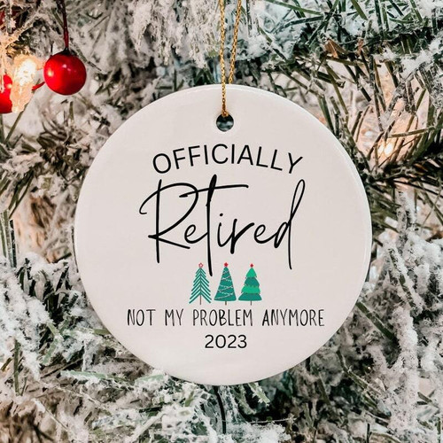 Retirement ornament, personalized with coworker’s name and retirement year, ideal first Christmas after retirement gift | Familywalldecor