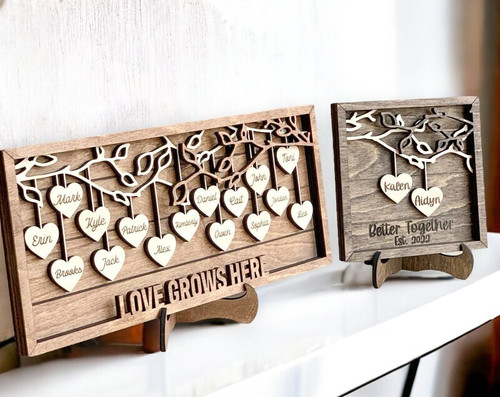 Family like branches wood sign personalized with family name and kids' names, living room wall decor Mother's Day gift | Familywalldecor