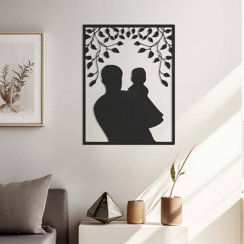 Father–son metal wall sign celebrating parental love, heartfelt home decor and a thoughtful Father’s Day gift for dad. | Familywalldecor