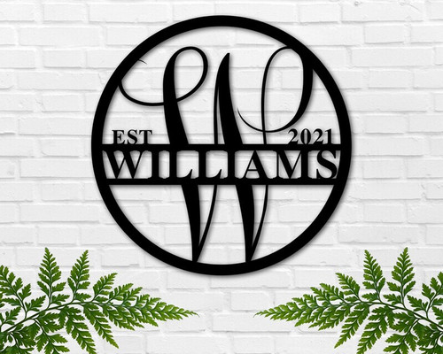 Housewarming metal sign with personalized home coordinates and family name, black steel entryway decor, wedding gift | Family Wall Decor