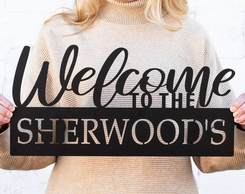 Welcome family outdoor metal sign, personalized with family name and est. year; housewarming gift for new homeowners | Family Wall Decor