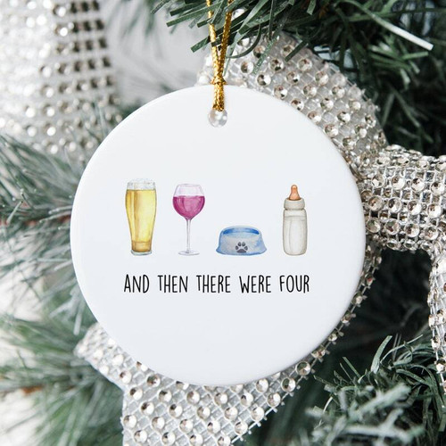 Baby's first Christmas ornament for new parents, 2024 keepsake for a family of four, heartfelt tree decor gift | Familywalldecor