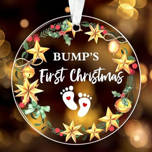 New parents Christmas ornament for baby announcement, Mom & Dad holiday decor, heartfelt hanging keepsake for the tree | Familywalldecor