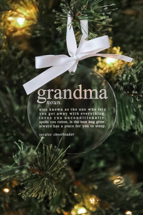 Sentimental grandma definition acrylic ornament, keepsake with printed definition text, thoughtful Christmas gift for Grandma | Family Wall Decor