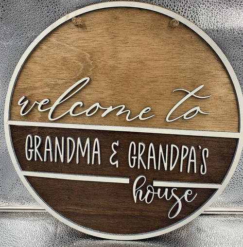 Welcome to Grandma's House wood sign, rustic wall decor for living room or patio, a thoughtful gift for grandma | Family Wall Decor