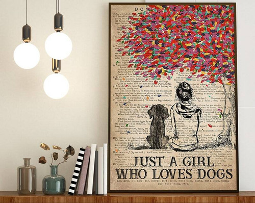 Personalized dog wall art canvas with custom pet name and paw print accents, a gift for dog moms and girls' bedroom decor. | Family Wall Decor