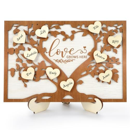 Family tree wall decor with custom names, a heartfelt personalized gift for Mom or Grandma to celebrate kids and grandkids | Familywalldecor