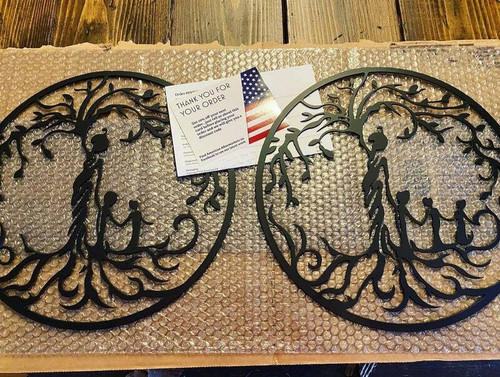 Family tree metal wall art with mother and children silhouette, personalized names, Mother’s Day gift or living room decor | Familywalldecor