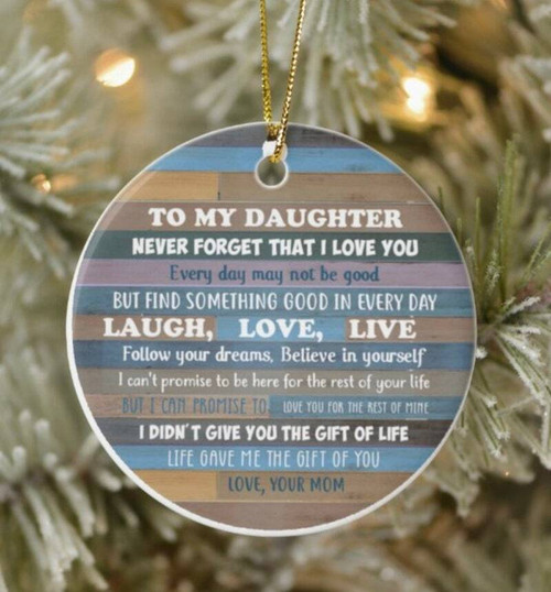 Touching mother daughter art ornament, personalized Christmas keepsake gift for your daughter, heartwarming illustration | Familywalldecor