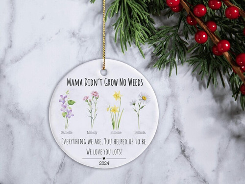 Mother daughter ornament personalized keepsake gift for mom from daughters, custom Christmas tree decoration with sentiment | Family Wall Decor
