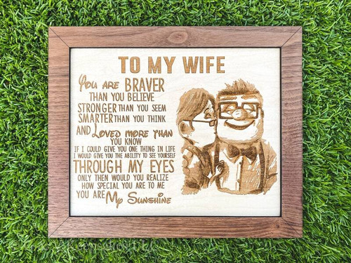 Up-inspired adventure quote personalized wood sign for wife, custom names and date, wooden plaque for anniversary | Familywalldecor