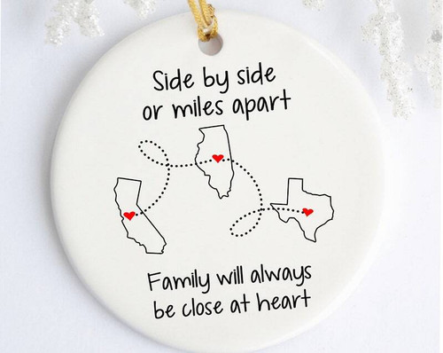 Long-distance family personalized ornament keepsake, thoughtful gift for grandparents, cousins, and dear friends | Familywalldecor