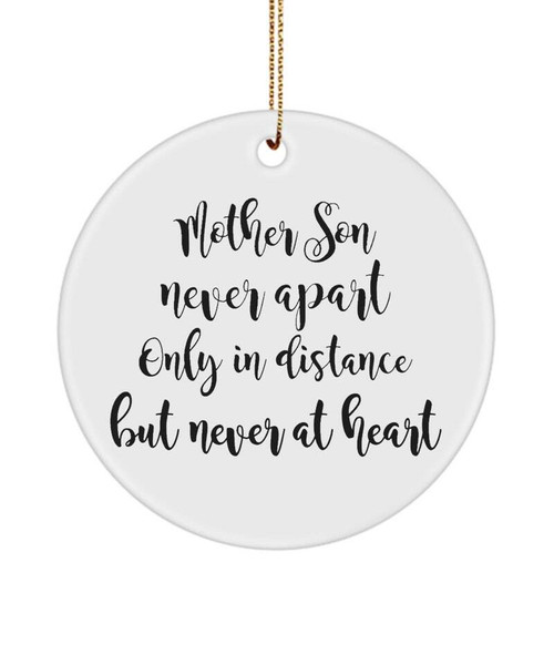Mother son long-distance quote wall art ornament for Christmas, decor or gift for mom or son, celebrating love across miles | Familywalldecor