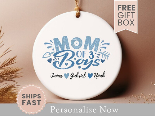 Mother and son wall art ornament, personalized with names and date, heartfelt gift for boy moms, Mother's Day or Christmas | Familywalldecor