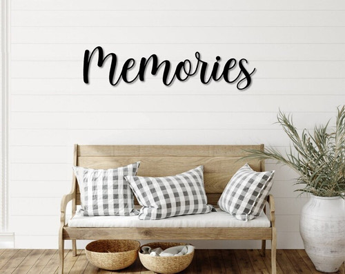 Memorial metal sign with farmhouse style word art for indoor or outdoor display, weather-resistant wall decor for sympathy remembrance. | Family Wall Decor