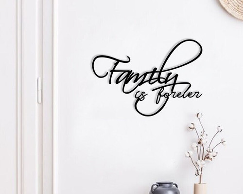 Family Is Forever metal wall art, heartfelt decor for Mother's Day gift or living room gallery wall, modern style | Family Wall Decor UK