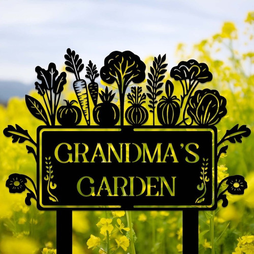 Vegetable garden sign personalized stake with custom plant name engraving, outdoor marker and charming gift for gardeners | Familywalldecor